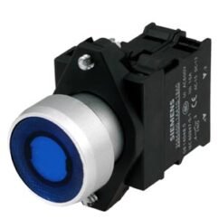 3SB6133-0DB50-1BA0 BOTÃO PLA ILU MOM 24V 1NA AZ SIEMENS AZUL